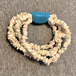 Buffalo and Blue Turquoise Stretch Bracelet